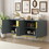 TREXM Modern Elegant 4-door Sideboard Gold Metal Handle Buffet Cabinet for Dining Room, Living Room, Bedroom, Hallway (Gray) WF304382AAE