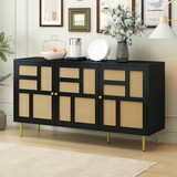 U-Can TV Stand with Rattan Door for Televisions up to 55