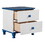 Wooden Nightstand with Two Drawers for Kids,End Table for Bedroom,White+Blue WF305173AAC