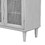 TREXM Large Storage Space Sideboard with Artificial Rattan Door and Unobtrusive Doorknob for Living Room and Entryway (Gray) WF305244AAE