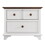 Wooden Captain Two-Drawer Nightstand Kids Night Stand End Side Table for Bedroom, Living Room, Kids' Room, White+Walnut WF305273AAK