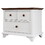 Wooden Captain Two-Drawer Nightstand Kids Night Stand End Side Table for Bedroom, Living Room, Kids' Room, White+Walnut WF305273AAK