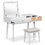43.3" Classic Wood Makeup Vanity Set with Flip-top Mirror and Stool, Dressing Table with Three Drawers and storage space, White WF305498AAK
