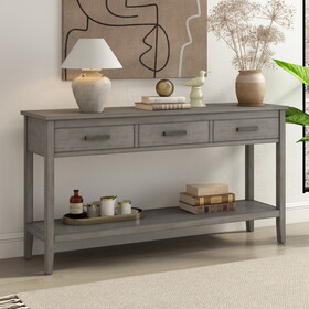 U_STYLE Contemporary 3-Drawer Console Table with 1 Shelf, Entrance Table for Entryway, Hallway, Living Room, Foyer, Corridor
