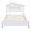 Twin Size Wood Platform Bed with House-shaped Headboard and Motion Activated Night Lights (White+Pink) WF305843AAH