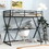 Twin Size Loft Bed with Desk, Ladder and Full-Length Guardrails, X-Shaped Frame, Black WF306851AAB