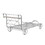 Twin Size Metal Car Bed with Four Wheels, Guardrails and X-Shaped Frame Shelf, Silver WF307142AAN