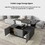 Modern Gray Multi-functional Rectangle Lift-top Coffee Table Extendable with Storage WF307466AAG