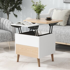 Modern Multi-functional Coffee Table Extendable with Storage & Lift Top in Oak