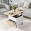 Modern Multi-functional Coffee Table Extendable with Storage & Lift Top in Oak WF307473AAY