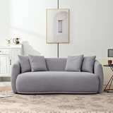 U_Style Upholstered Sofa,Modern Arm Chair for Living Room and Bedroom,with 4 Pillows WF308116AAE
