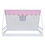 Wooden Full Size Tent Bed with Fabric for Kids,Platform Bed with Fence and Roof, White+Pink WF308364AAH