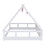 Wooden Full Size Tent Bed with Fabric for Kids,Platform Bed with Fence and Roof, White+Pink WF308364AAH