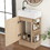 18.6" Bathroom Vanity with Sink, Bathroom Vanity Cabinet with Two-tier Shelf, Left or Right Orientation, Natural