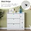 ON-TREND Versatile Shoe Cabinet with 3 Flip Drawers, Maximum Storage Entryway Organizer with Drawer, Free Standing Shoe Rack with Pull-down Seat for Hallway, White WF308545AAK