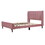 Full Size Upholstered Platform Bed, Velvet, Pink WF308657AAH
