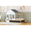 Twin Size House Shaped Canopy Bed with Black Roof and White Window,Blackboard and Little Shelf, White WF309014AAK