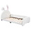Twin size Upholstered Rabbit-Shape Princess Bed,Twin Size Platform Bed with Headboard and Footboard,White WF309306AAK