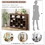ON-TREND Sleek Design 24 Shoe Cubby Console, Shoe Cabinet with Curved Base, Versatile Sideboard with High-quality for Hallway, Bedroom, Living Room, Rustic Brown WF309308AAP