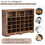 ON-TREND Sleek Design 24 Shoe Cubby Console, Shoe Cabinet with Curved Base, Versatile Sideboard with High-quality for Hallway, Bedroom, Living Room, Rustic Brown WF309308AAP