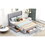 Queen Size Upholstered Platform Bed with One Large Drawer in the Footboard and Drawer on Each Side,Gray WF309316AAE