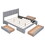 Queen Size Upholstered Platform Bed with One Large Drawer in the Footboard and Drawer on Each Side,Gray WF309316AAE