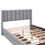 Queen Size Upholstered Platform Bed with One Large Drawer in the Footboard and Drawer on Each Side,Gray WF309316AAE