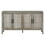 TXREM Retro Mirrored Sideboard with Closed Grain Pattern for Dining Room, Living Room and Kitchen(GRAY) WF309352AAE