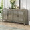 TXREM Retro Mirrored Sideboard with Closed Grain Pattern for Dining Room, Living Room and Kitchen(GRAY) WF309352AAE