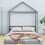 Wood Full Size House Bed with Guardrail, Grey WF309373AAE