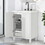 24" Bathroom Vanity with Sink, Bathroom Vanity Cabinet with Two Doors, Adjustable Shelves, Solid Wood and MDF, White WF309412AAK