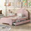 Twin Size Upholstered Platform Bed with Cartoon Ears Shaped Headboard and 2 Drawers, Pink WF309760AAH