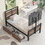 Twin Size Metal Platform Bed with MDF Headboard and Footboard,Two Storage Drawers and Rotatable TV Stand,Black WF309871AAB