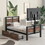 Twin Size Metal Platform Bed with MDF Headboard and Footboard,Two Storage Drawers and Rotatable TV Stand,Black WF309871AAB