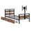 Twin Size Metal Platform Bed with MDF Headboard and Footboard,Two Storage Drawers and Rotatable TV Stand,Black WF309871AAB