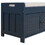 TREXM Storage Bench with 3 Shutter-shaped Doors, Shoe Bench with Removable Cushion and Hidden Storage Space (Antique Navy) WF310529AAM