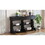 TREXM Retro Console Table/Sideboard with Ample Storage, Open Shelves and Drawers for Entrance, Dinning Room, Living Room (Antique Black) WF310953AAB