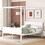Queen Size Canopy Platform Bed with Headboard and Footboard,Slat Support Leg - WhiteWF311397AAK