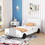 Twin Size Car-Shaped Platform Bed with Wheels,White WF311752AAK