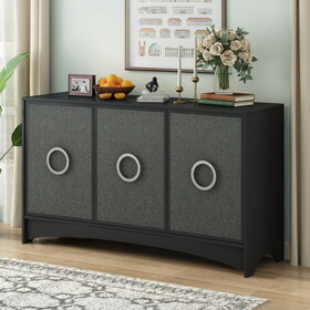 U_Style Curved Design Storage Cabinet with Three Doors and Adjustable shelves, Suitable for Corridors, Entrances, Living rooms, and Study WF311945AAA