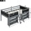 Twin Size Low Loft Bed with Two Movable Shelves and Ladder,with Decorative Guardrail Chalkboard,Gray WF312180AAE