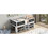 Twin Size Low Loft Bed with Two Movable Shelves and Ladder, with Decorative Guardrail Chalkboard, White WF312180AAK