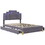 Full Size Upholstered Platform Bed with LED Lights and 4 Drawers, Stylish Irregular Metal Bed Legs Design, Gray WF312289AAE