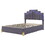 Full Size Upholstered Platform Bed with LED Lights and 4 Drawers, Stylish Irregular Metal Bed Legs Design, Gray WF312289AAE