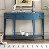 U-Style Curved Console Table Sofa Table with 3 drawers and 1 Shelf for Hallway, Entryway, Living Room WF312995AAB