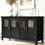 U_Style Featured Four-door Storage Cabinet with Adjustable Shelf and Metal Handles, Suitable for Entryway, Living Room, Bedroom WF313003AAB