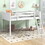 Twin Size Wood Low Loft Bed with Ladder, ladder can be placed on the left or right, White WF313084AAK