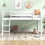 Twin Size Wood Low Loft Bed with Ladder, ladder can be placed on the left or right, White WF313084AAK