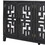 TREXM Retro 4-Door Mirrored Buffet Sideboard with Metal Pulls for Dining Room, Living Room and Hallway (Espresso) WF313199AAP