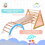 Wooden Climbing Triangle Toys - Indoor Arc Climber Jungle with Ramp and Arch Toy Rocker, Reversible Multifunction Playset Natural Wood Playground WF313476AAA